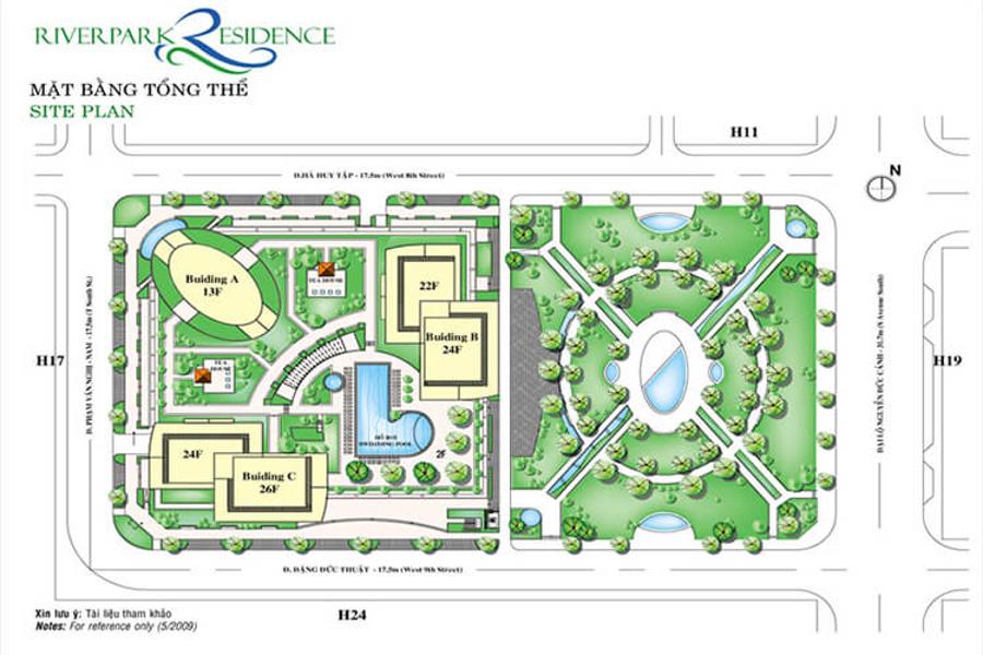 Overall floor plan of RiverPark Phu My Hung apartment