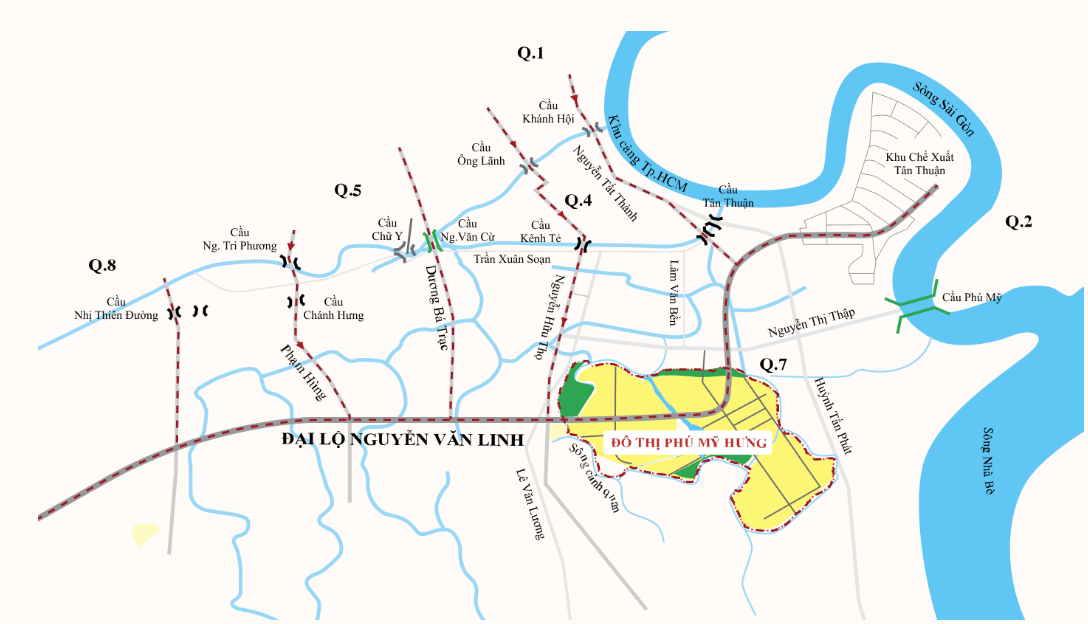 Tổng quan vị trí khu đô thị Phú Mỹ Hưng