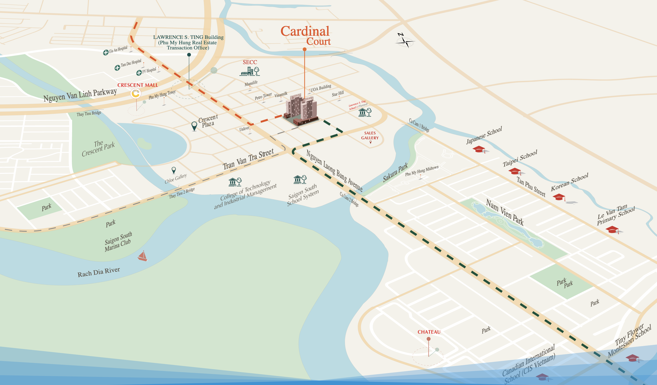 Location of Cardinal Court Phu My Hung project, District 7