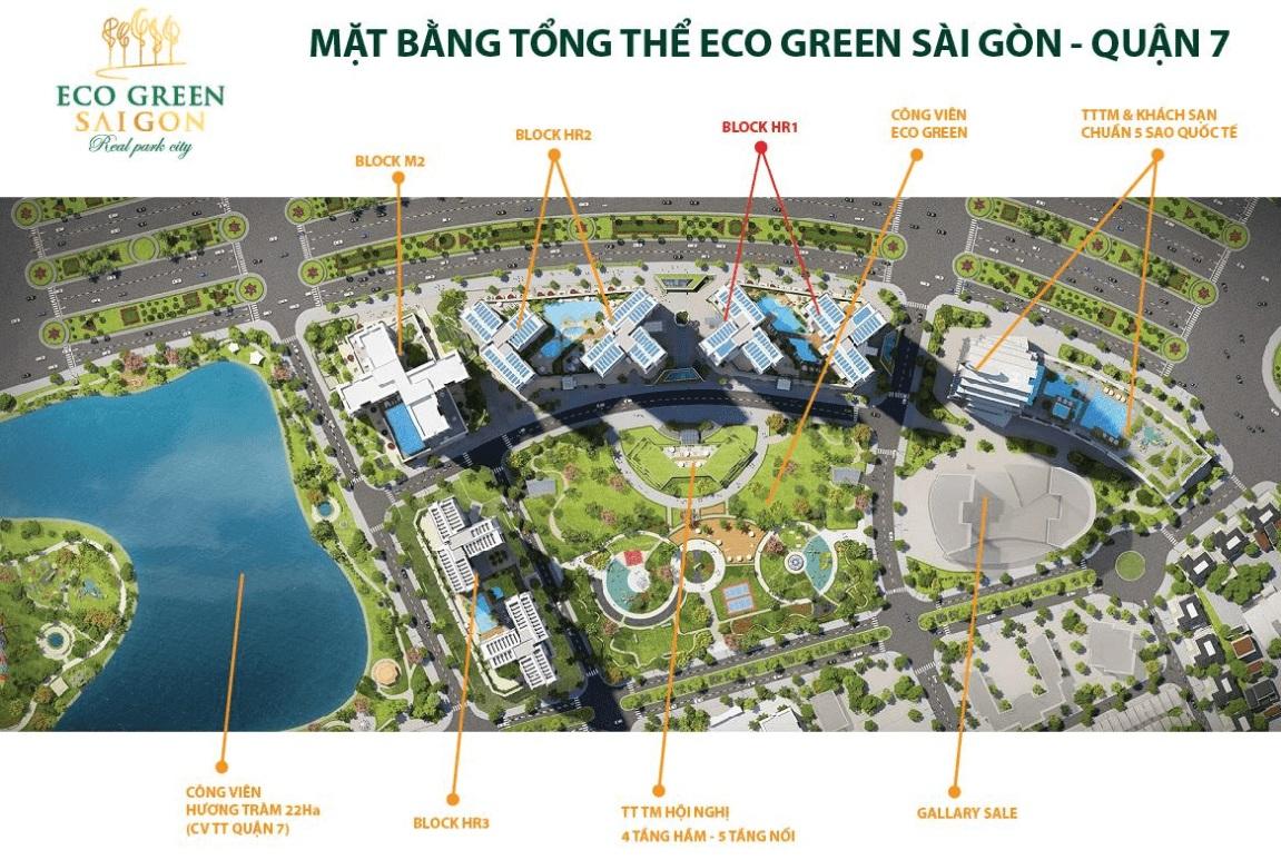 Mặt bằng tổng thể dự án Eco Green Sài Gòn Quận 7