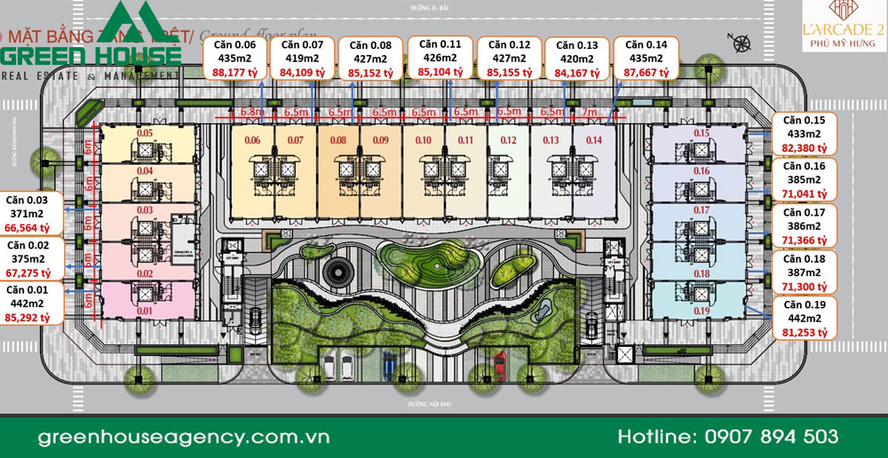 Bảng giá căn hộ The L'Arcade Phú Mỹ Hưng