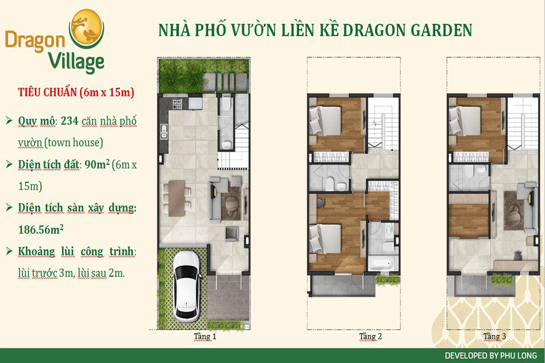 Nhà phố 6x15 tại dự án Dragon Village Quận 9