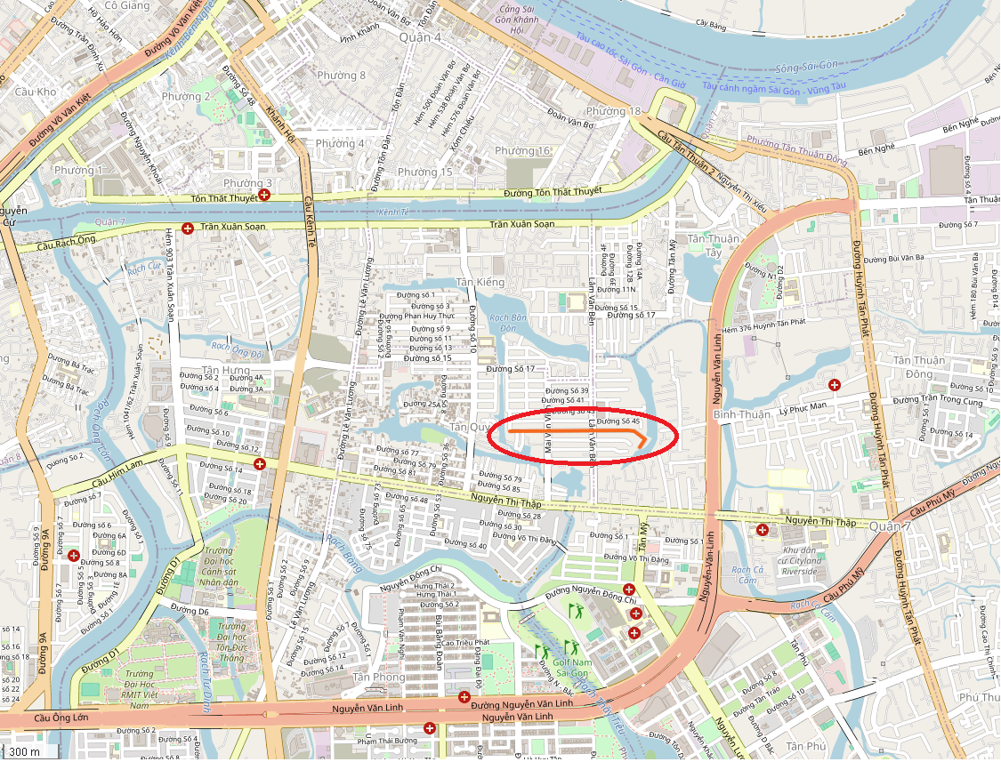 Location of townhouse on Street No. 47, Tan Quy Ward, District 7