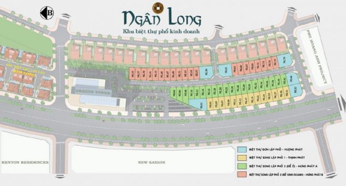Mặt bằng khu biệt thự Ngân Long, Nhà Bè