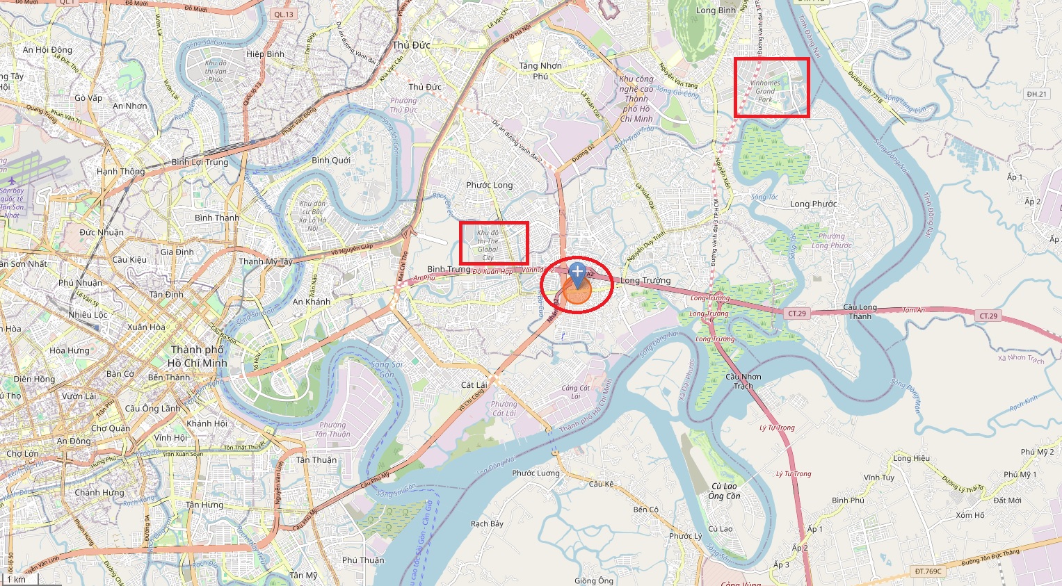 Location of land plot No. 841 Nguyen Duy Trinh, Long Truong Ward, District 9