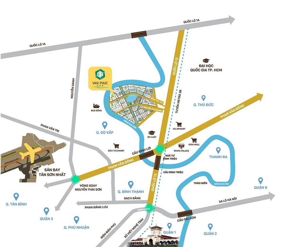 Vị trí dự án Vạn Phúc City Tp. Thủ Đức