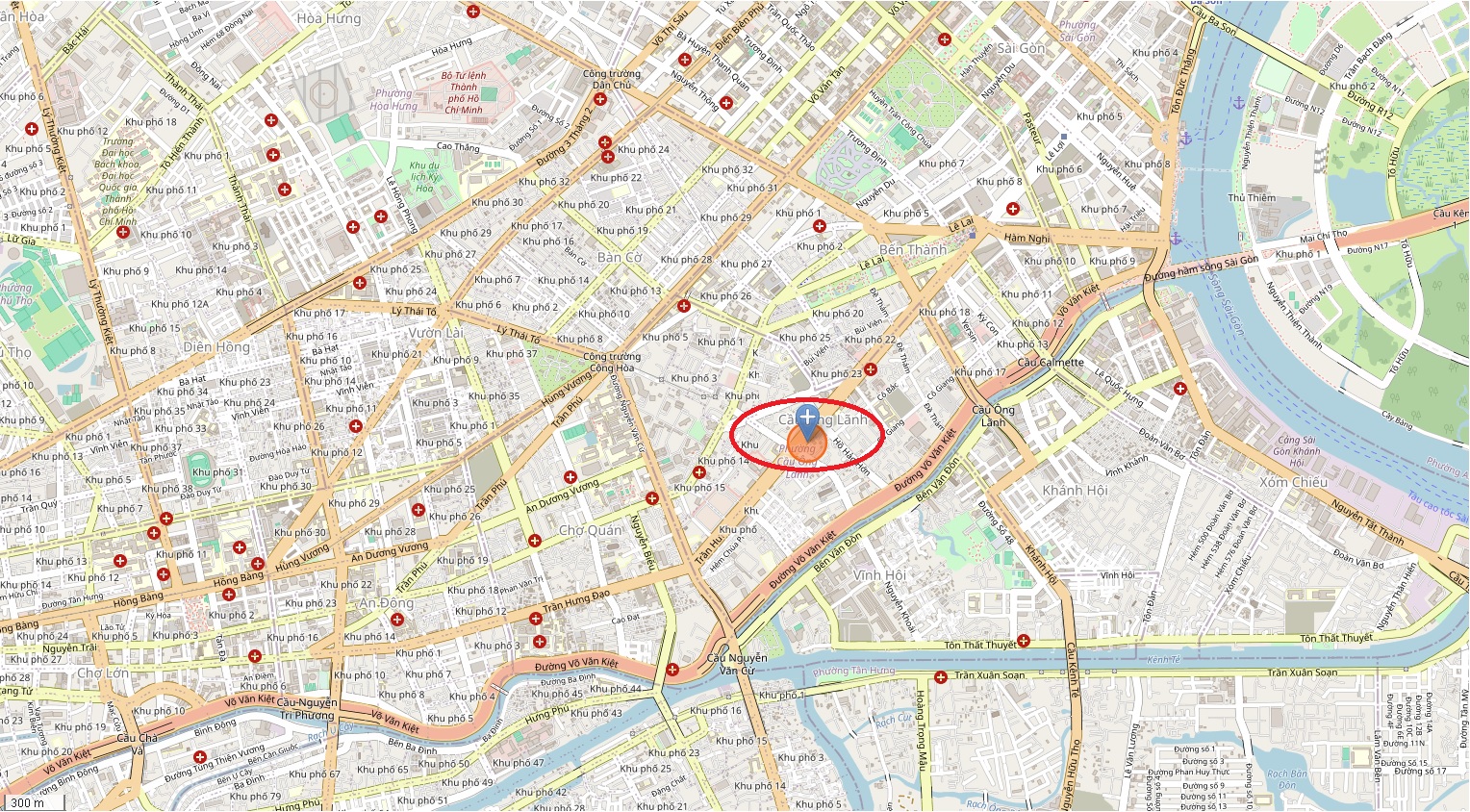 Vị trí nhà mặt tiền 327 Trần Hưng Đạo, Quận 1