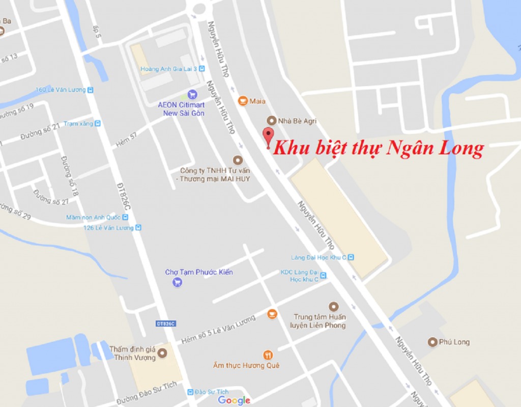 Vị trí khu biệt thự Ngân Long, Nhà Bè