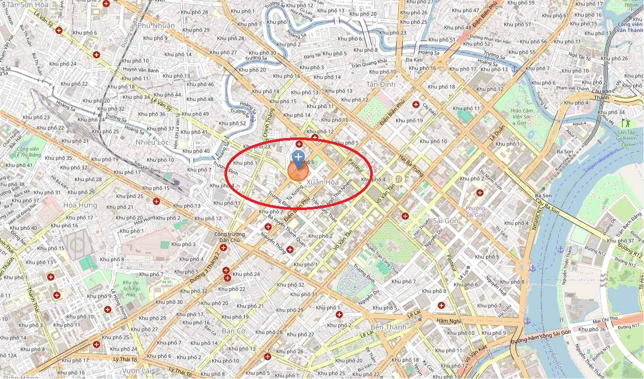 Vị trí biệt thự Võ Thị Sáu, Phường Xuân Hòa (Quận 3 cũ) Hồ Chí Minh