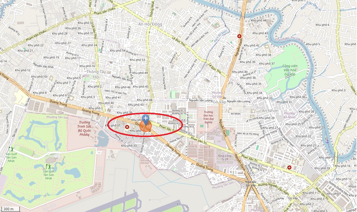 Vị trí đất mặt tiền Quang Trung - Thống Nhất, Gò Vấp