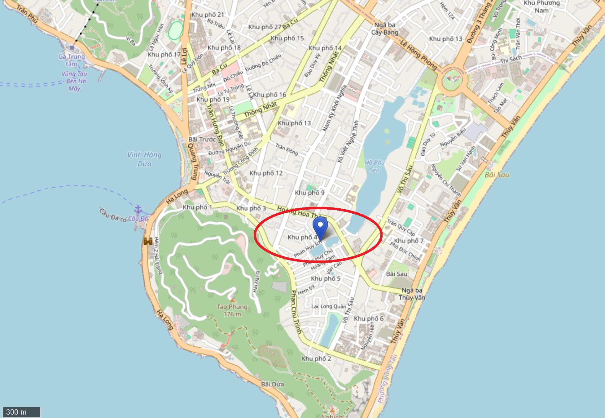 Vị trí nhà mặt tiền Phan Huy Ích, Phường 2, Tp Vũng Tàu