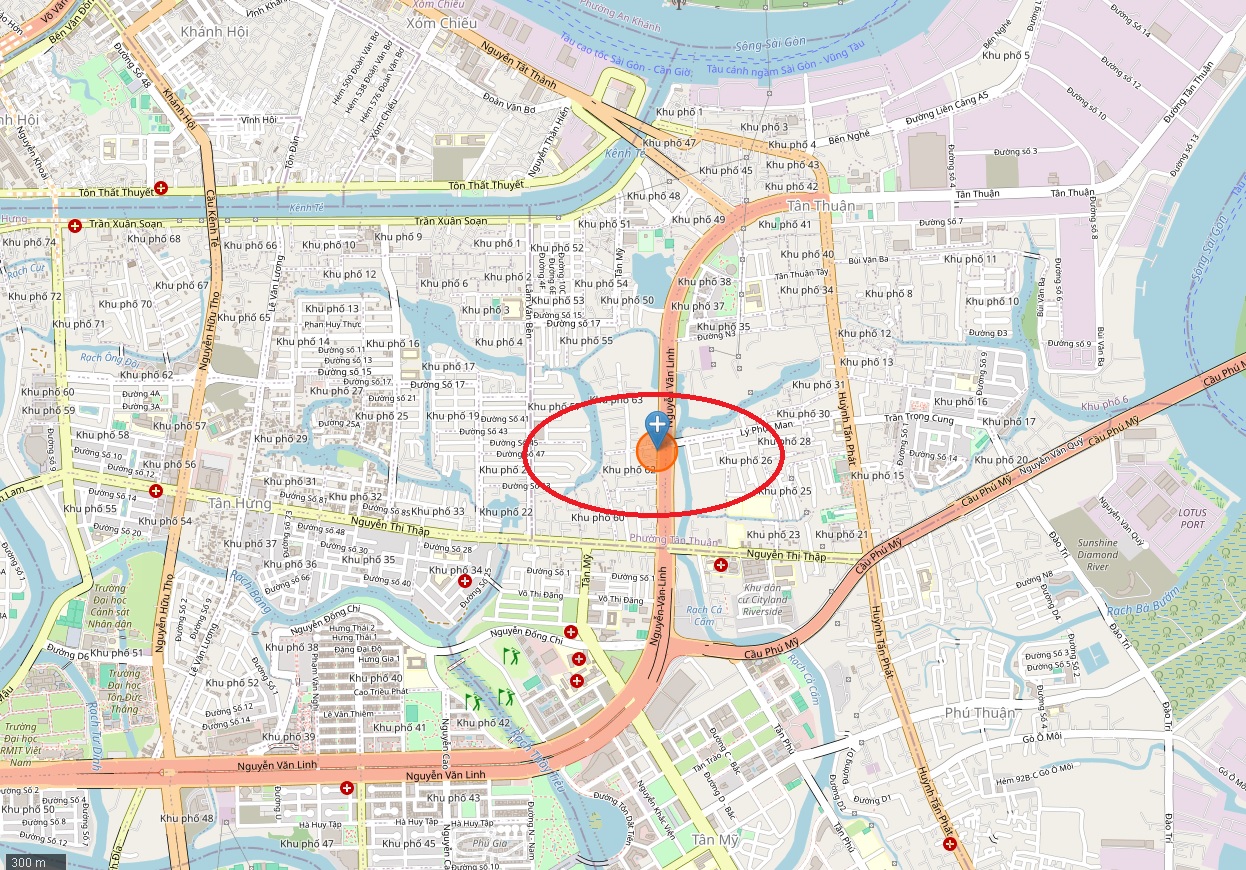 Location of Nguyen Van Linh villa, District 7