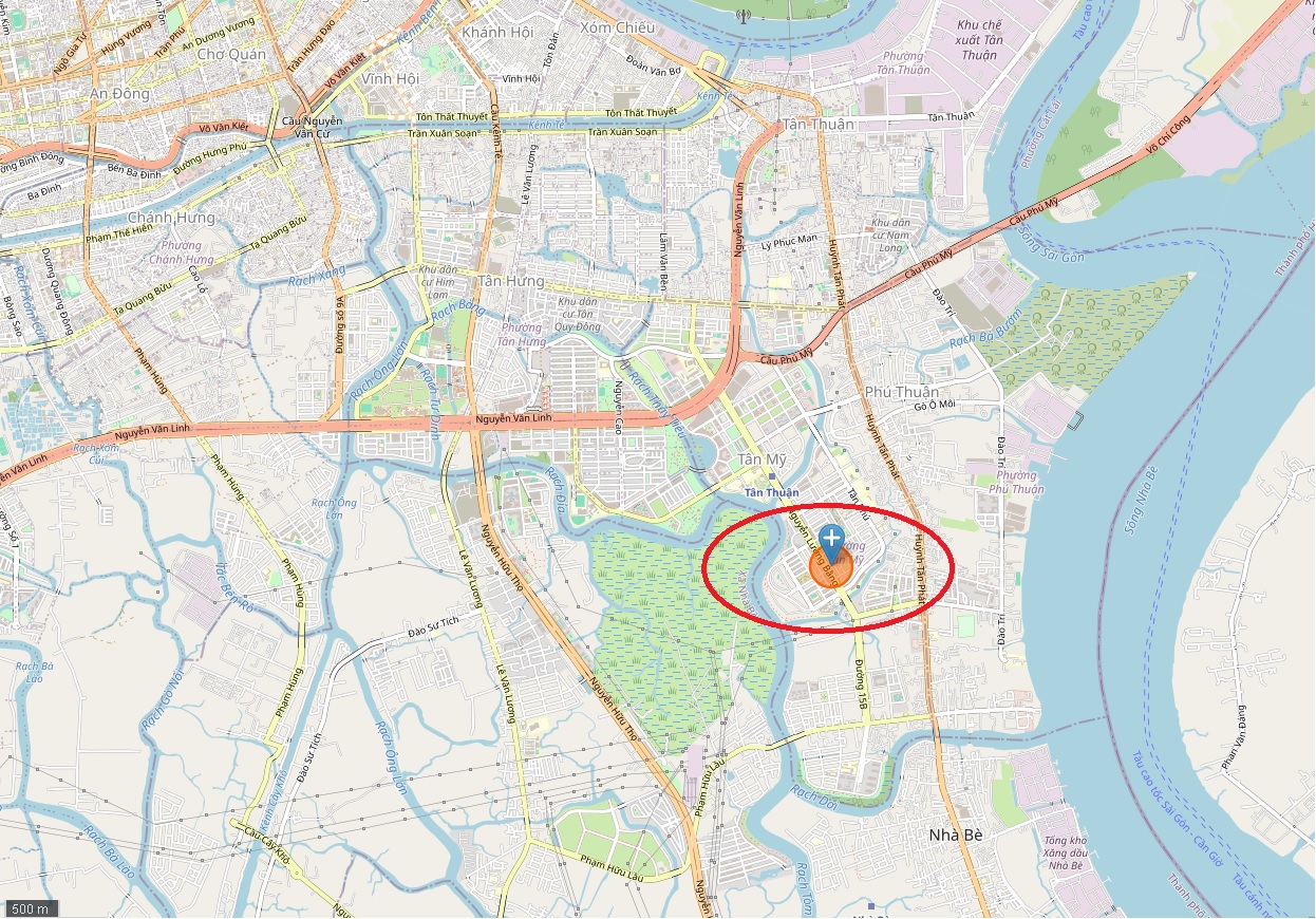 Vị trí đất mặt tiền Nguyễn Lương Bằng, Quận 7