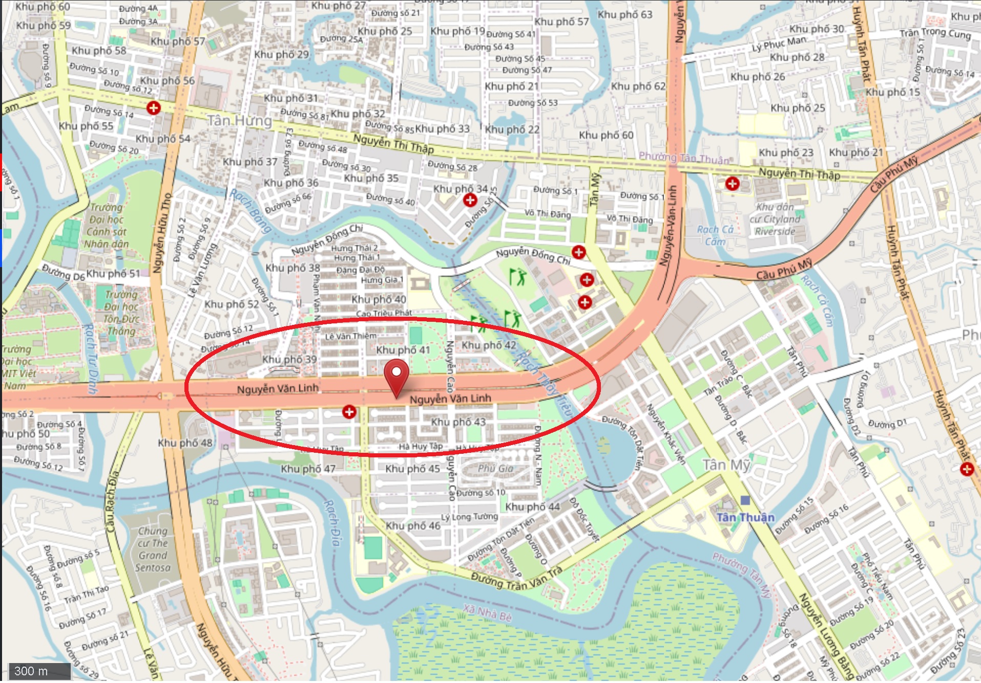 Vị trí nhà măt tiền Nguyễn Văn Linh, Phú Mỹ Hưng, Quận 7