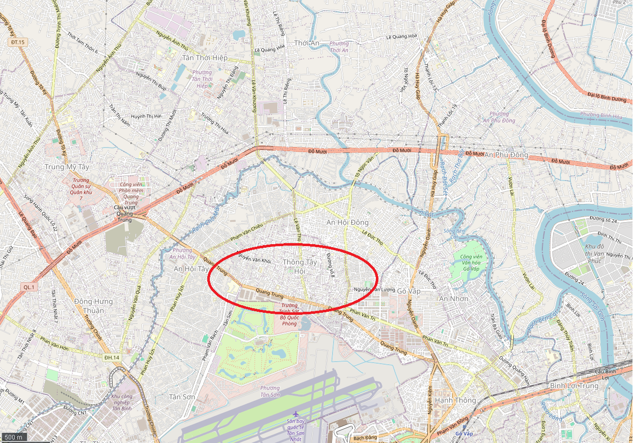 Vị trí nhà mặt tiền Quang Trung, Phường 8, Quận Gò Vấp