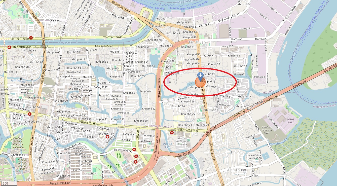 Vị trí nhà phố kinh doanh 471 Huỳnh Tấn Phát, Quận 7