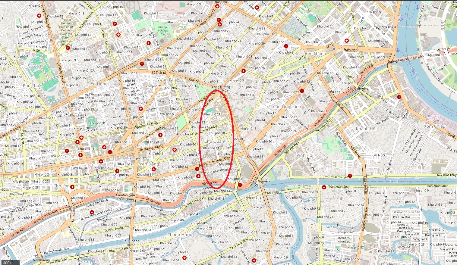 Location of Tran Binh Trong townhouse, Cho Quan Ward, Ho Chi Minh City
